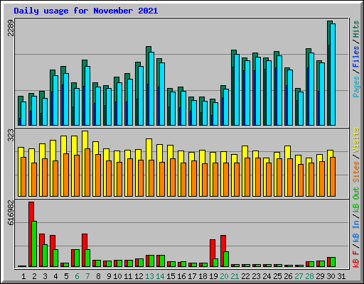 Daily usage for November 2021