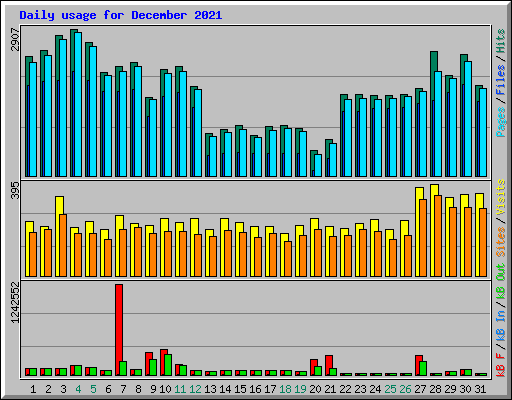 Daily usage for December 2021