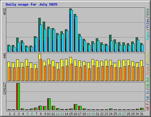 Daily usage for July 2025