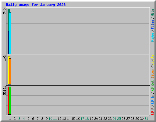 Daily usage for January 2026