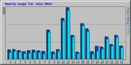 Hourly usage for July 2018