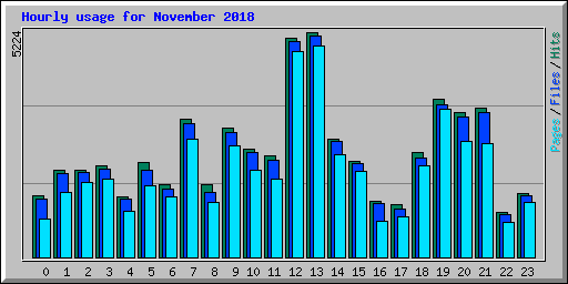 Hourly usage for November 2018