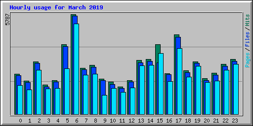 Hourly usage for March 2019