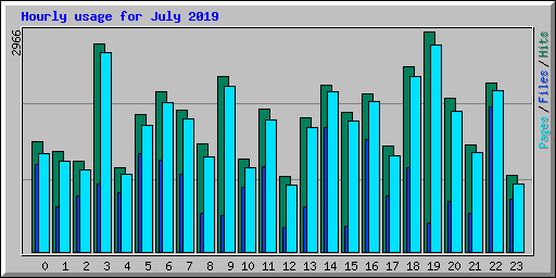 Hourly usage for July 2019