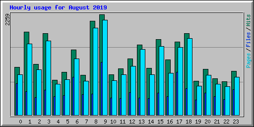 Hourly usage for August 2019