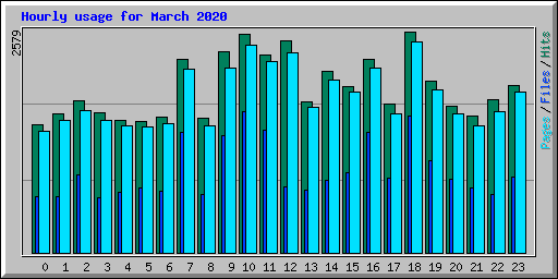 Hourly usage for March 2020