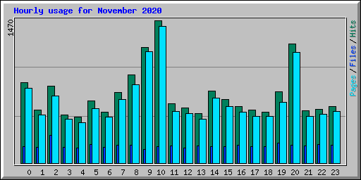 Hourly usage for November 2020