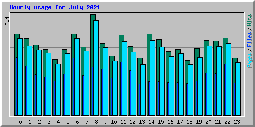 Hourly usage for July 2021