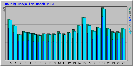 Hourly usage for March 2023