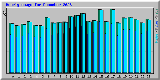 Hourly usage for December 2023