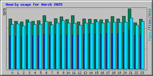 Hourly usage for March 2025